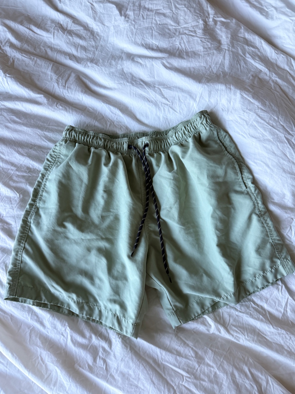 H&M Sage Green Swim Trunks Drawstring Shorts